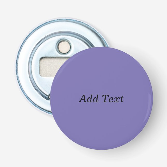 Lila benutzerdefinierter Add-Text Erstellen Sie Ih Flaschenöffner (Vorderseite)