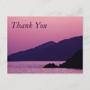lila Berg Sonnenuntergang Danke Postkarte