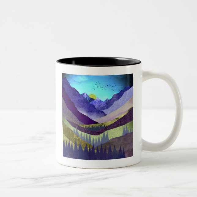 Lila Berge Majestät Zweifarbige Tasse (Rechts)