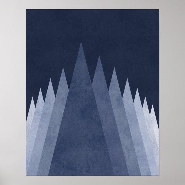 Lila Berge Moderne minimale geometrische Kunst Poster (Vorne)