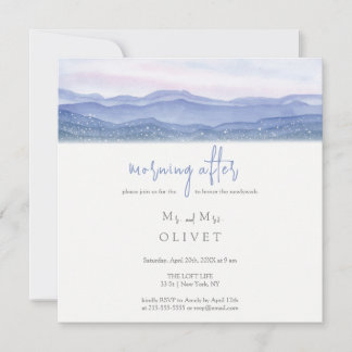 Lila Berge morgens Einladung