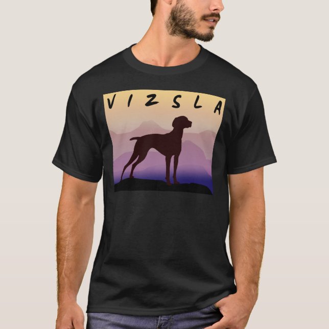 Lila Berge Vizsla T-Shirt (Vorderseite)