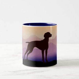 Lila Berge Vizsla Zweifarbige Tasse