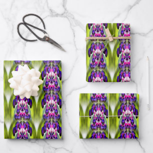 Lila Berries Abstraktes Naturelemuster Geschenkpapier Set