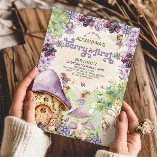 Lila Berry First Fairy Einladung zum ersten Geburt (Von Creator hochgeladen)