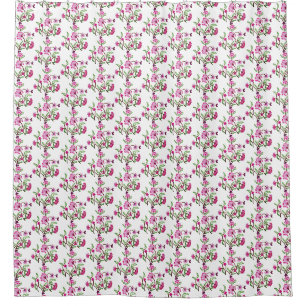 Lila besticktes Blume Muster Land Duschvorhang