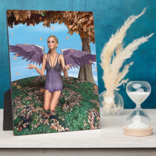Lila betender Engel Herbst-Fantasie-Kunst Fotoplatte