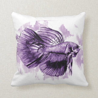 Lila Betta Fish Throw Kissen
