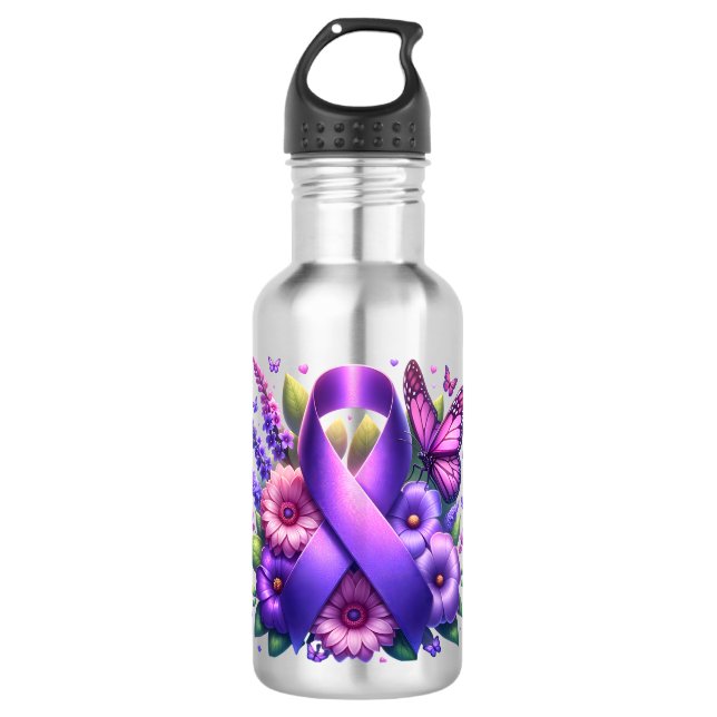 Lila Bewusstsein Edelstahlflasche (Vorderseite)