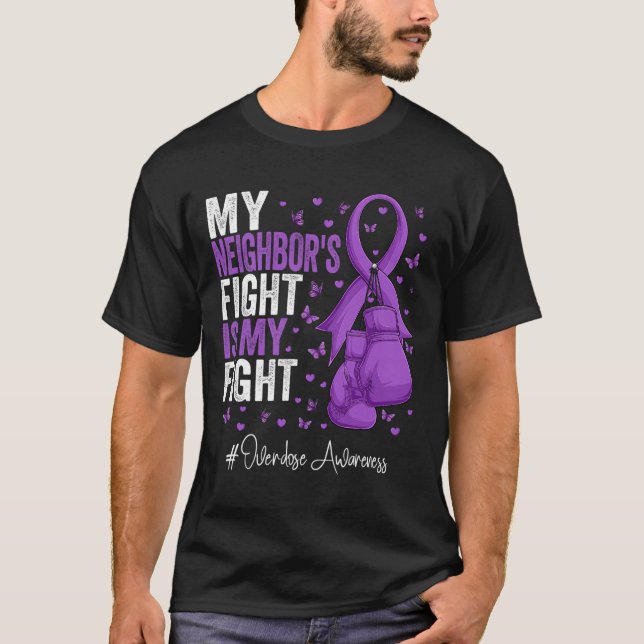 Lila Bewusstsein für die Überdosierung im Nachbarl T-Shirt (Vorderseite)