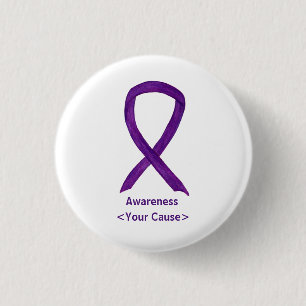 Lila Bewusstsein Ribbon Custom Art Buttone Button