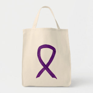 Lila Bewusstsein Ribbon Custom Art Toag Tragetasche