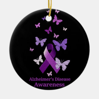 Lila Bewusstseins-Band: Alzheimerkrankheit Keramikornament