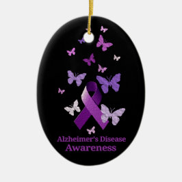 Lila Bewusstseins-Band: Alzheimerkrankheit Keramikornament