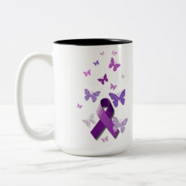 Lila Bewusstseins-Band Zweifarbige Tasse