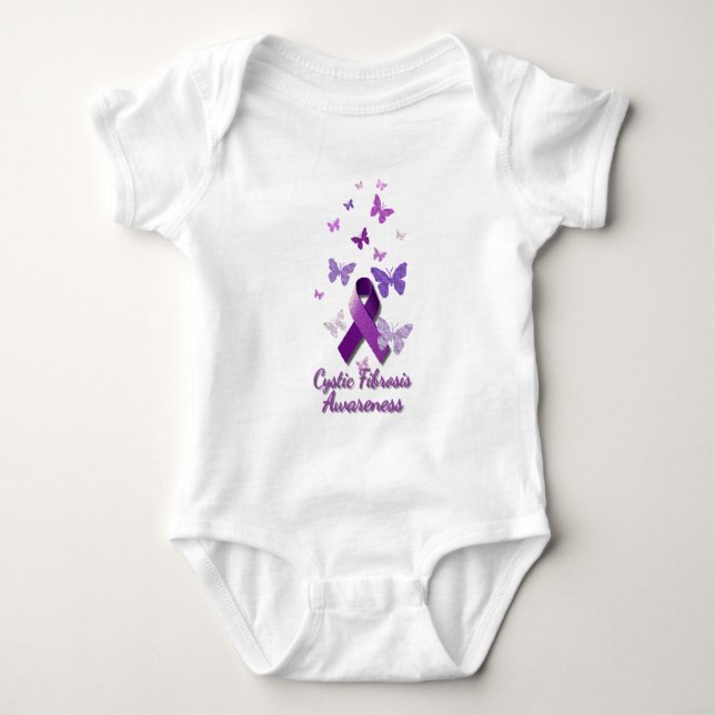 Lila Bewusstseins-Band: Zystische Fibrose Baby Strampler (Vorderseite)