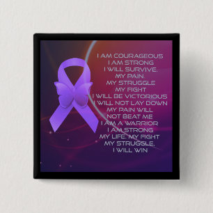 Lila Bewusstseinsband/-gedicht Button