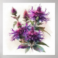 Lila Bienen Balm Blume Art Print Poster