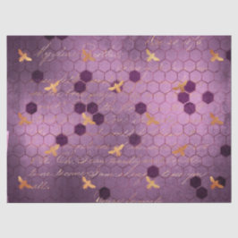 Lila Bienenreihe - Design 5 Seidenpapier