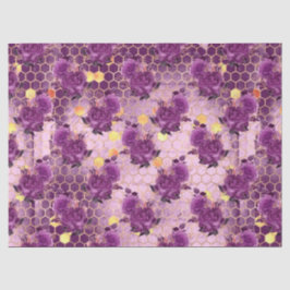 Lila Bienenreihe - Design 6 Seidenpapier