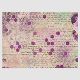 Lila Bienenreihen - Design 10 Seidenpapier