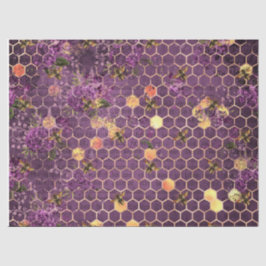 Lila Bienenreihen - Design 12 Seidenpapier