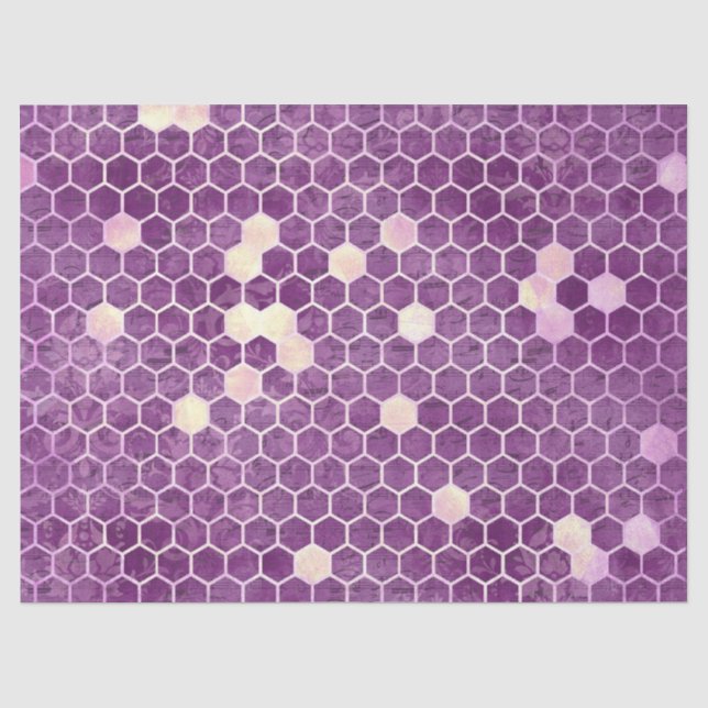 Lila Bienenreihen - Design 13 Seidenpapier (Vorderseite)