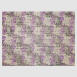Lila Bienenreihen - Design 16 Seidenpapier