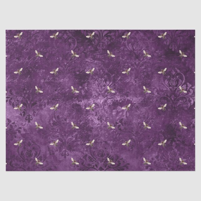 Lila Bienenreihen - Design 18 Seidenpapier (Vorderseite)
