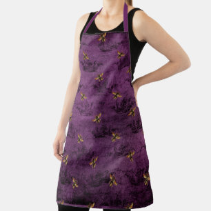 Lila Bienenreihen - Design 9 Schürze