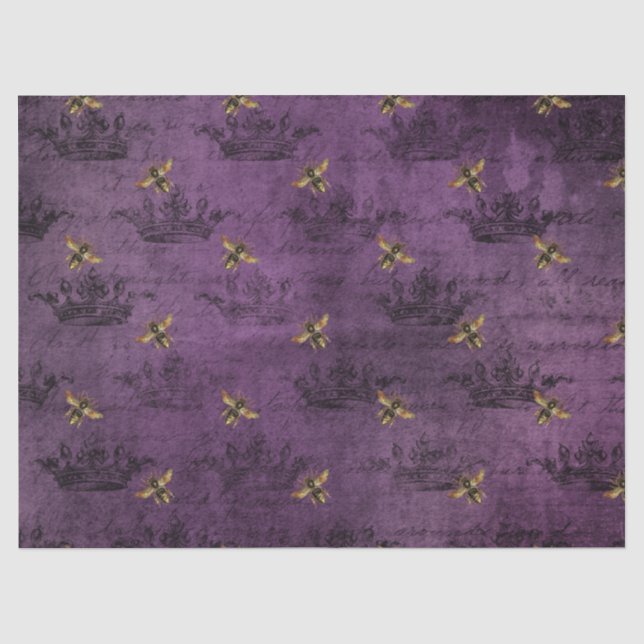 Lila Bienenreihen - Design 9 Seidenpapier (Vorderseite)