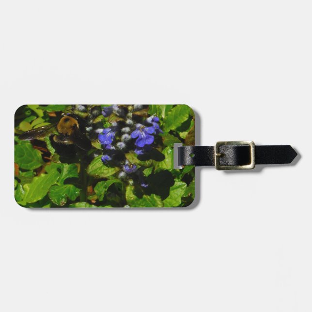 Lila Bienenvölker und Hummel Gepäckanhänger (Vorderseite horizontal)