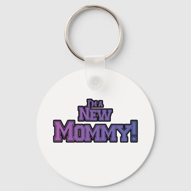 Lila bin ich ein neuer Mama-Shirts und Geschenke Schlüsselanhänger (Vorderseite)
