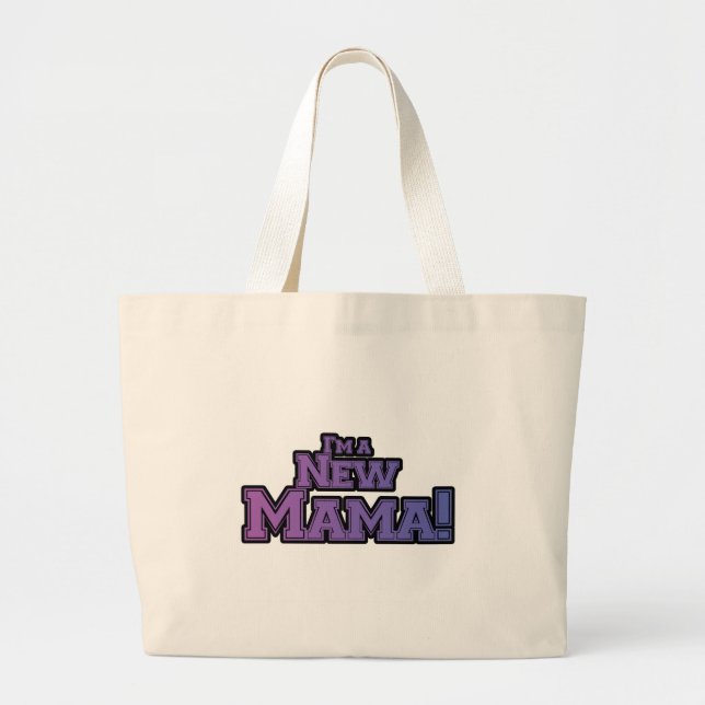 Lila bin ich ein New Mama Tshirts und Geschenke Jumbo Stoffbeutel (Vorne)