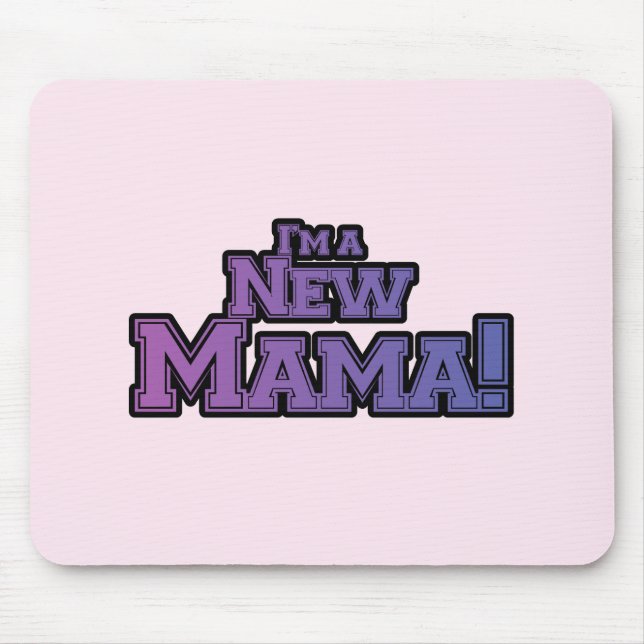 Lila bin ich ein New Mama Tshirts und Geschenke Mousepad (Vorne)