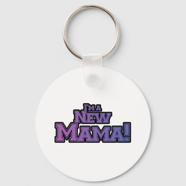 Lila bin ich ein New Mama Tshirts und Geschenke Schlüsselanhänger (Vorderseite)