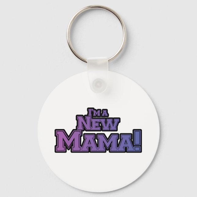 Lila bin ich ein New Mama Tshirts und Geschenke Schlüsselanhänger (Vorderseite)