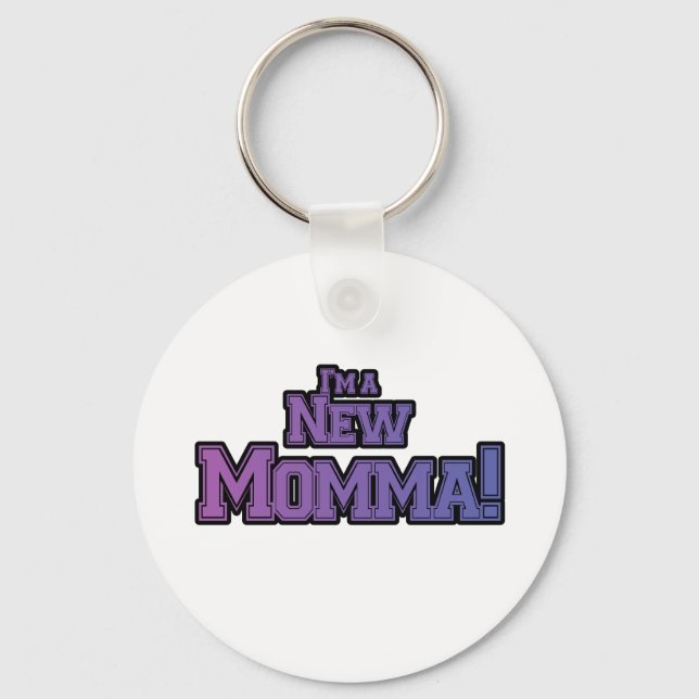 Lila bin ich ein New Momma Tshirts und Geschenke Schlüsselanhänger (Vorderseite)
