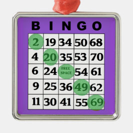Lila BINGO-Karte | BINGO Lover's Geschenk Weihnach Ornament Aus Metall