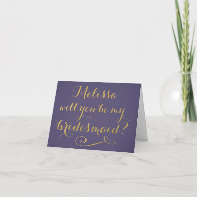 Lila bist du meine überhängende Typografie-Karte Einladung (Vorderseite)