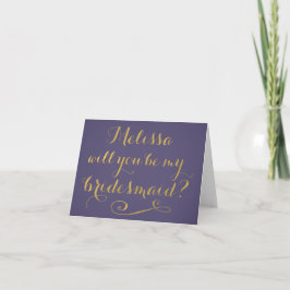 Lila bist du meine überhängende Typografie-Karte Einladung