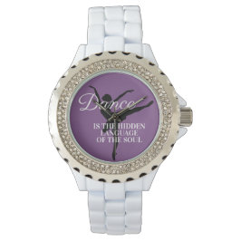 Lila Black Ballerina Dancer Silhouette Zitat Armbanduhr