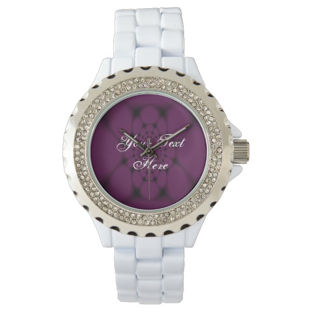 Lila Black Butterfly Petal Armbanduhr (Vorderseite)