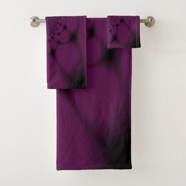 Lila Black Butterfly Petal Badhandtuch Set (Insitu)