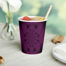 Lila Black Butterfly Petal Pappbecher