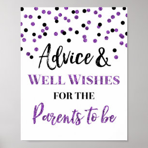 Lila Black Confetti-Ratschläge für Eltern Poster