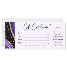 Lila Black Gold-Geschenkzertifikat