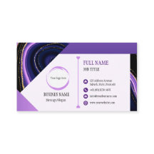 Lila Black Gold Marmor Design Business Card