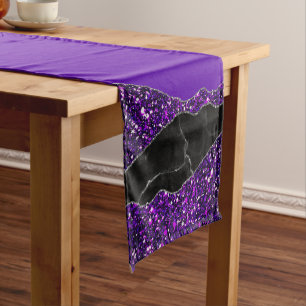LILA BLACK MARBLE AGATE Table Runner Kurzer Tischläufer