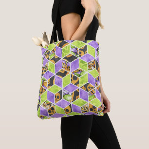 LILA BLACK ORANGE GREEN DIAMOND PATTER TASCHE